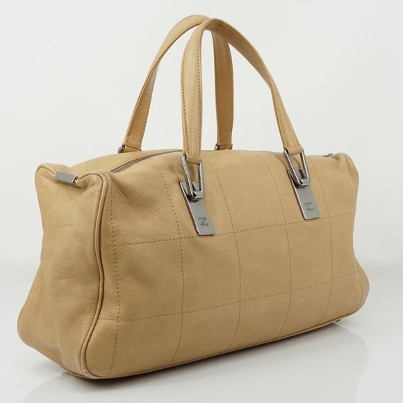 Auth Chanel Hand Bag Beige Cavier Skin #5718C32 - Picture 4 of 12